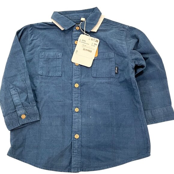 Mayoral Baby & Toddler Button-Down Blue Corduroy Shirt NWT Soft Fabric 18 Months - Picture 1 of 4